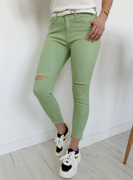 Spodnie jeans 8088 zielony
