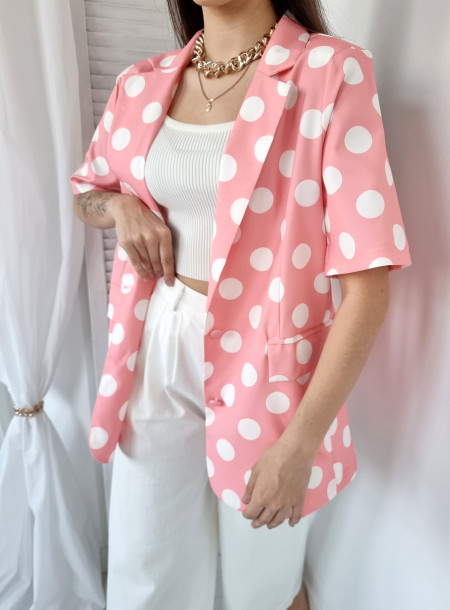 Marynarka oversize Grochy 8379 puder 2