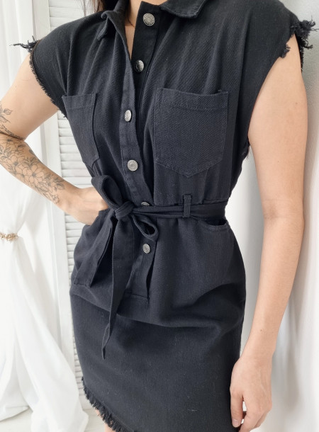 Sukienka denim 9Y82 czarna 2