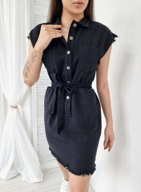 Sukienka denim 9Y82 czarna