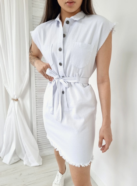 Sukienka denim 9Y82 biała