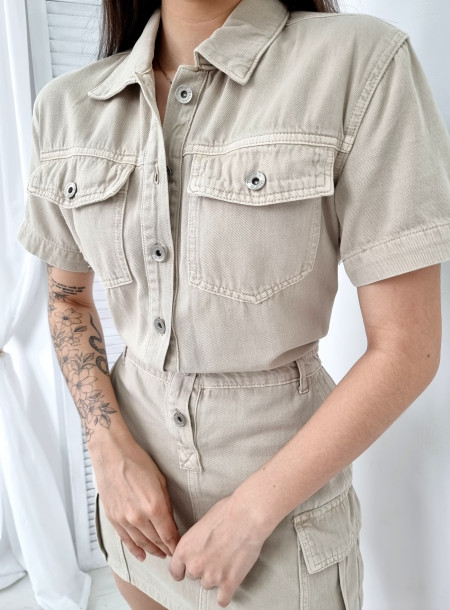 Sukienka jeans 001 beż 2