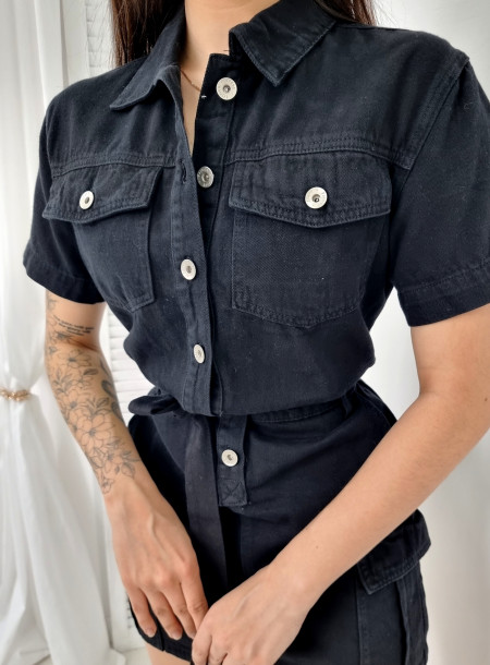Sukienka jeans 001 czarna 2