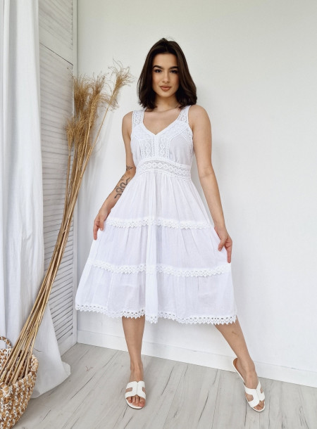Sukienka bawełniana 5111 biała