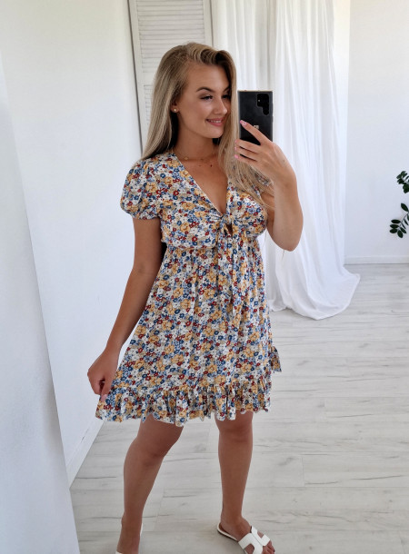 Sukienka kopertowa bawełna 815 żółta 2
