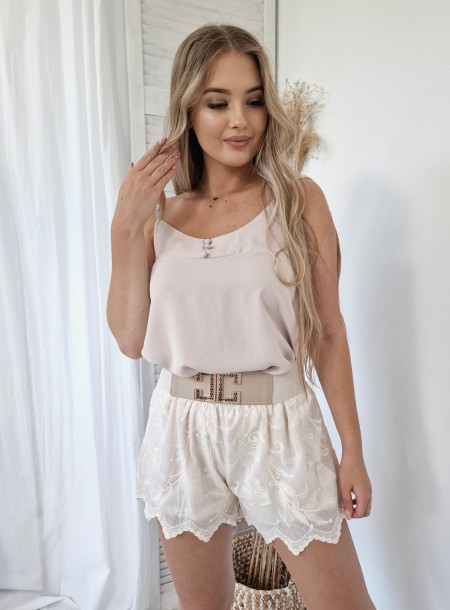 Szorty boho 97209 beżowe 2