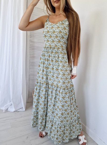 Bawełniana sukienka maxi 2916 niebieska 2