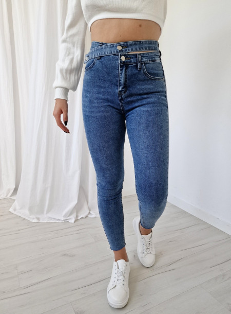 Spodnie jeans 8088 niebieskie