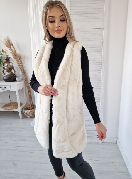 Kamizelka futerko 708 Ecru