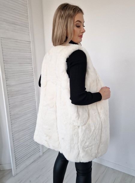 Kamizelka futerko 708 Ecru 2