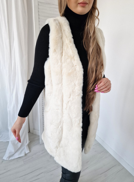 Kamizelka futerko 708 Ecru