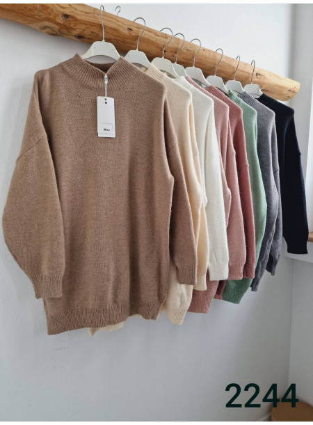 Sweter Basic Oversize 2244 szary 2