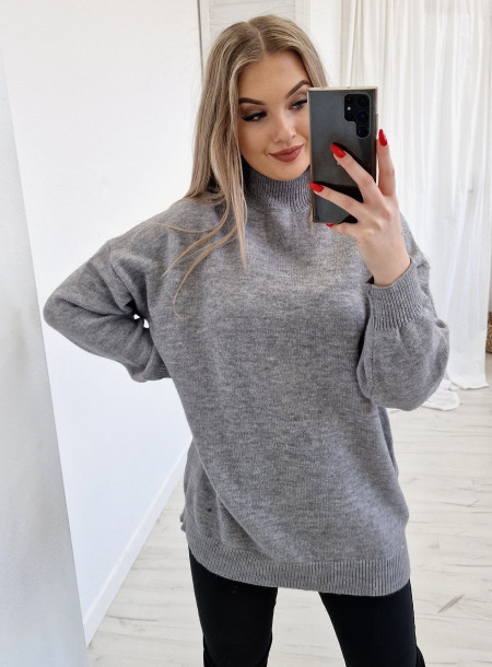 Sweter Basic Oversize 2244 szary