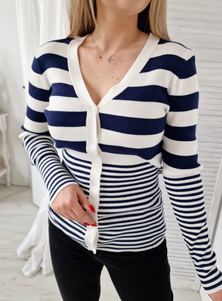 Wiskozowy sweter 9973 granatowy