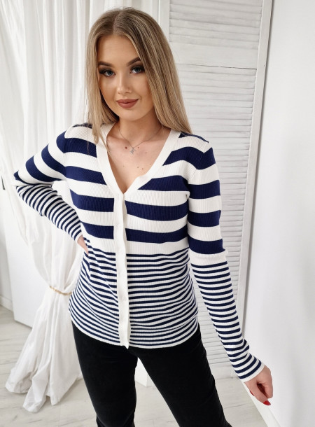 Wiskozowy sweter 9973 granatowy