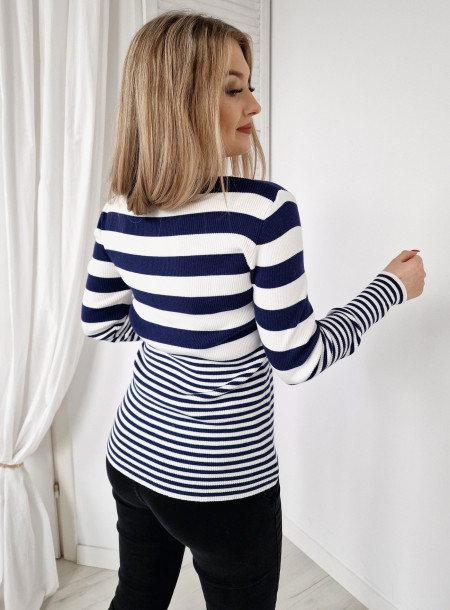 Wiskozowy sweter 9973 granatowy