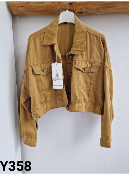 Kurtka denim Y358 żółta 2