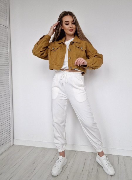 Kurtka denim Y358 żółta