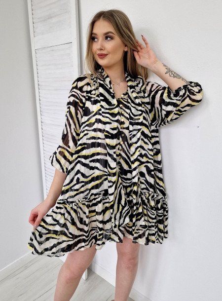 Sukienka Zebra 1175 żółta