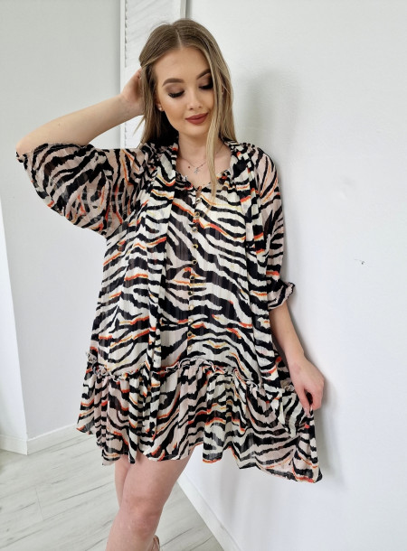 Sukienka Zebra 1175 czerwona