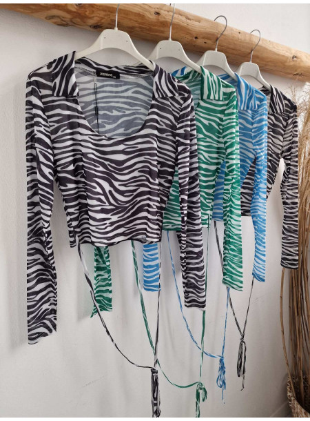 Bluzka Zebra 23501 beżowa 2