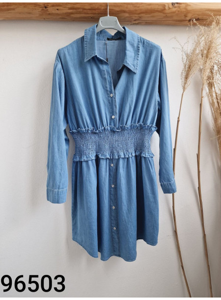 Sukienka jeans 96503 niebieska