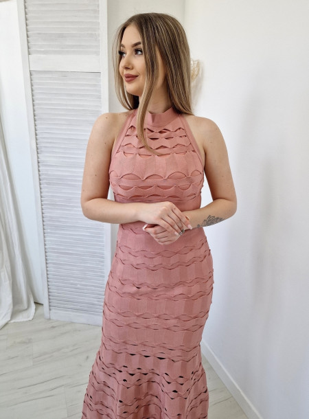 Sukienka bandage maxi 9162 różowa 2