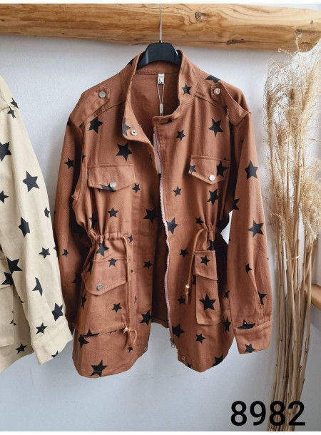 Parka oversize Star 8982 brąz