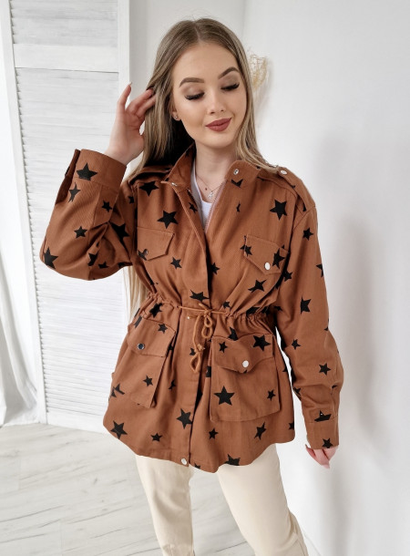 Parka oversize Star 8982 brąz