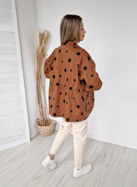 Parka oversize Star 8982 brąz
