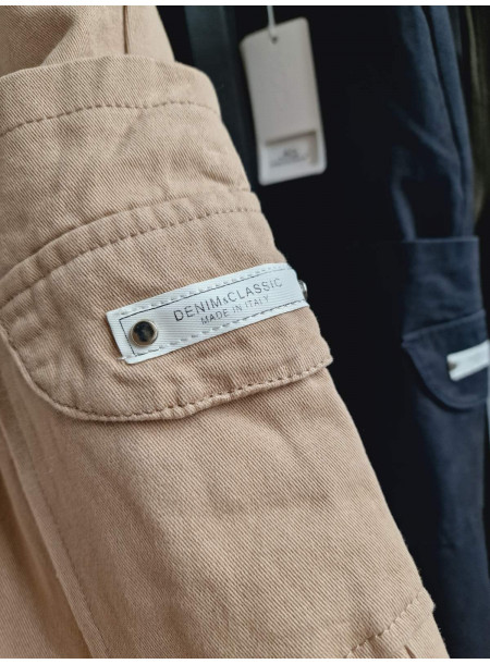 Spodnie bojówki jeans P980 beżowe 2