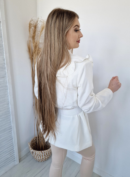 Marynarka z falbaną XL029 biała