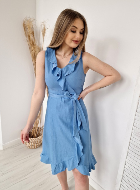 Sukienka jeans 92081 niebieska