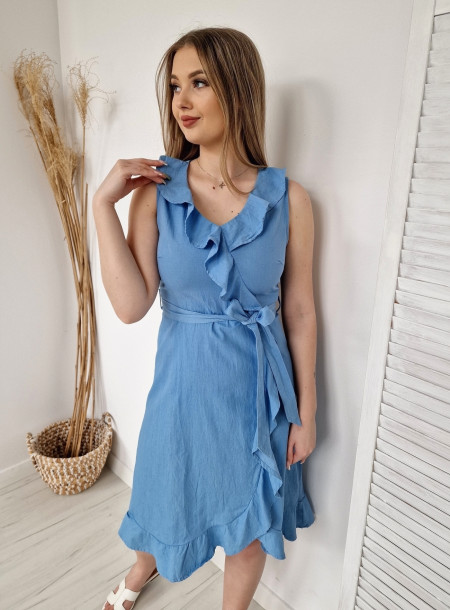 Sukienka jeans 92081 niebieska 2