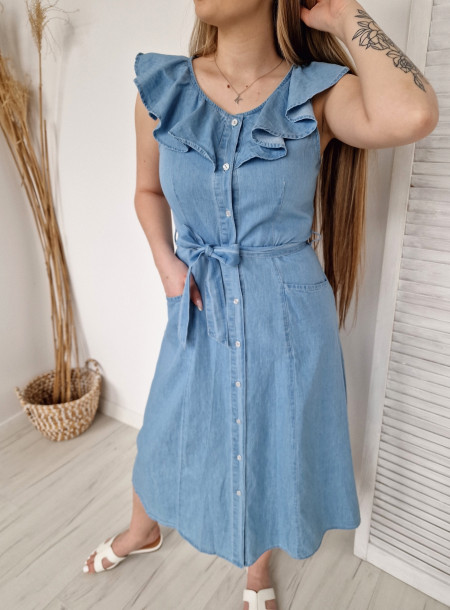Sukienka jeans 91062 niebieska 2