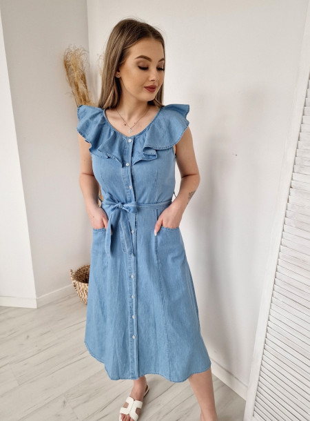 Sukienka jeans 91062 niebieska