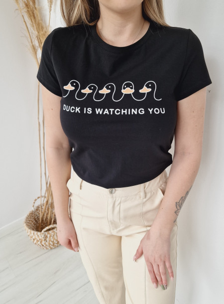 Bawełniany T-shirt DUCK 2611 czarny
