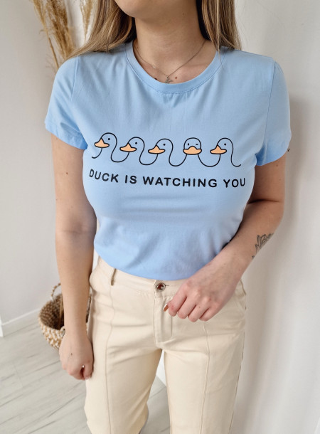 Bawełniany T-shirt DUCK 2611 niebieski
