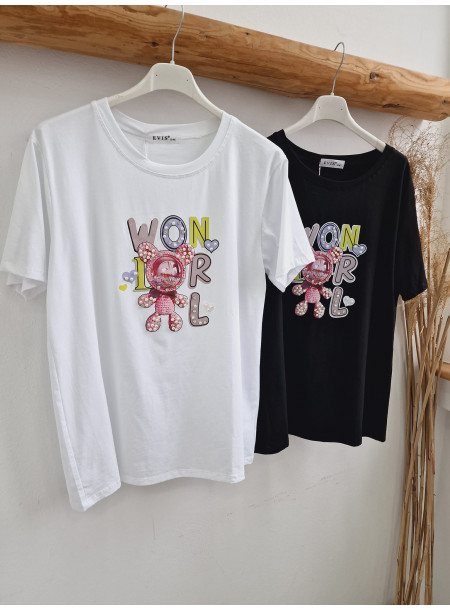 Bawełniany T-shirt Teddy 0779 biały 2