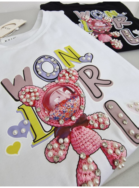 Teddy cotton T-shirt 0779 white