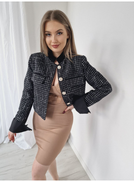 Żakiet Tweedowy V667 czarny