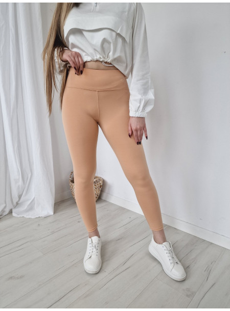 Legginsy z kieszonką 77-159 beżowe