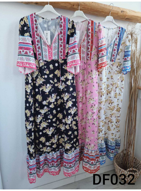 Boho maxi dress DF032 pink