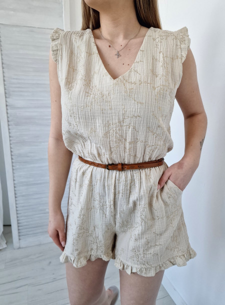 Cotton jumpsuit 1770 beige 2