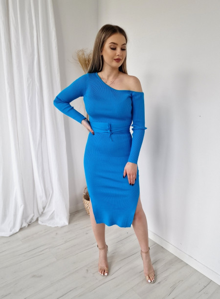 Strip ribbed dress 9619 blue