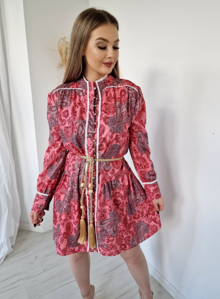 Silk dress 9039 pink