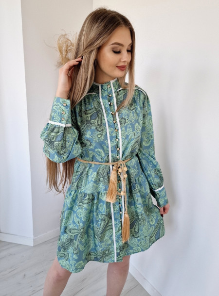 Sukienka jedwabna 9039 zielona