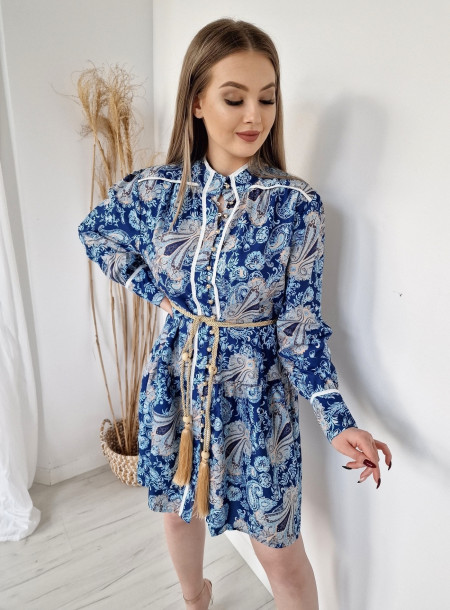 Silk dress 9039 blue