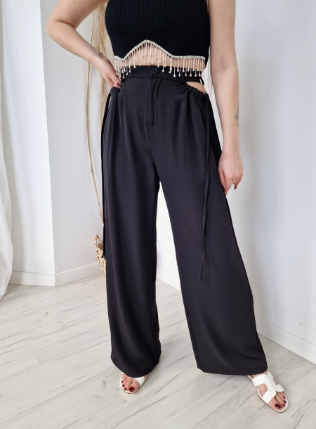 Wide-leg trousers 12016 black