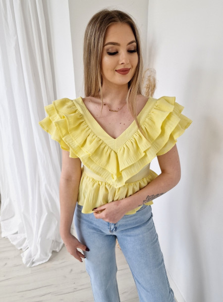 Blouse with frill 561 yellow